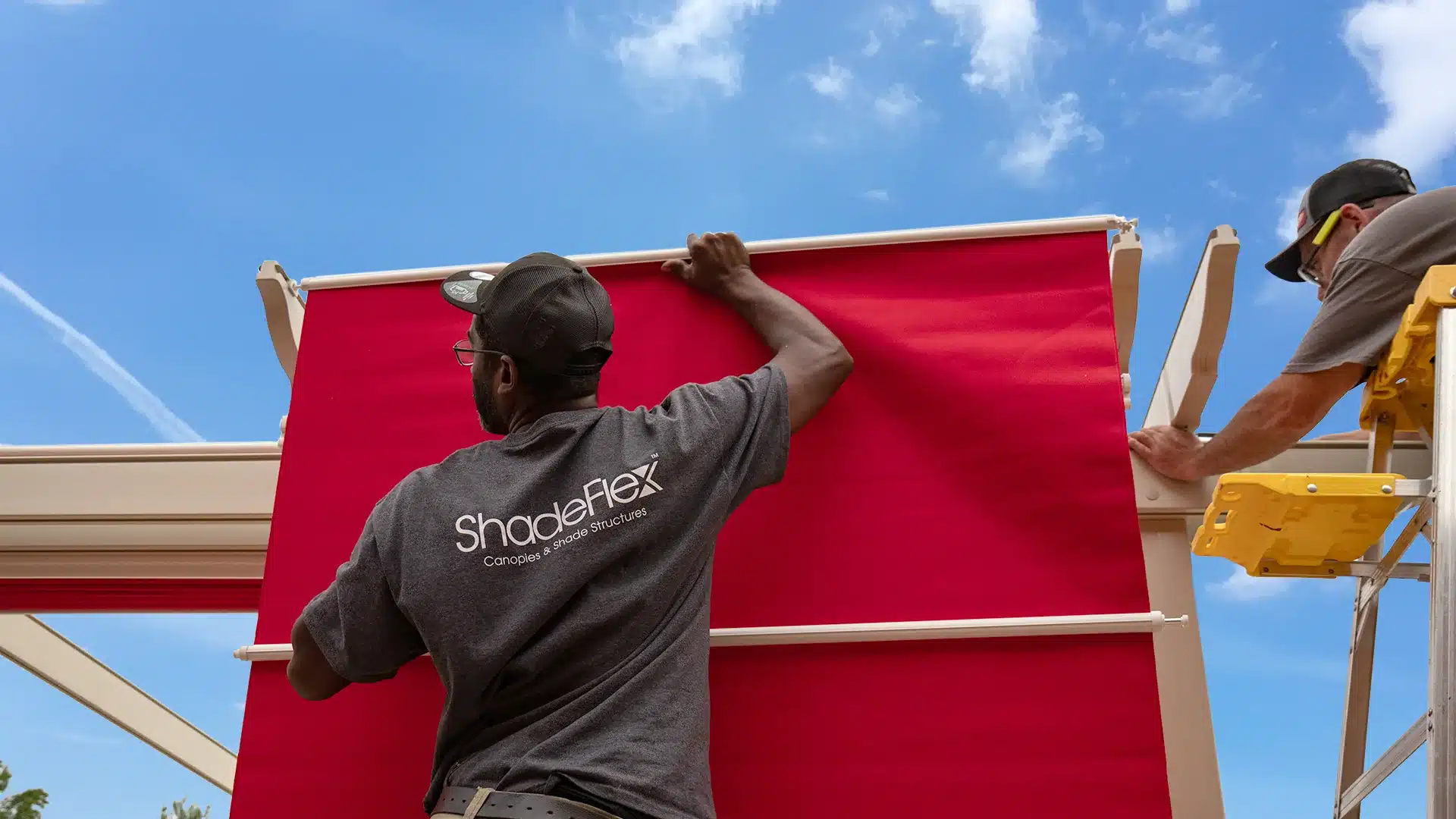 Lion Hopper installing canopies in Fredericksburg, VA