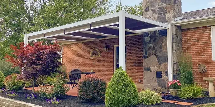 Outlook aluminum patio cover with retractable canopies