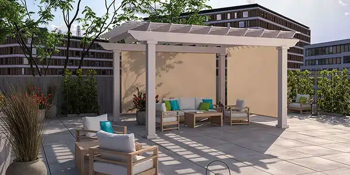 ShadeFlex Outdoor Blinds adding shade to a pergola